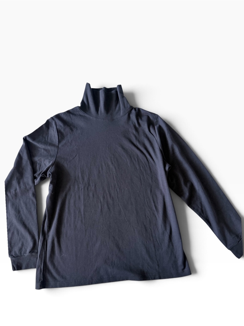 L.L.Bean Women’s Large Black 100% Cotton Turtleneck Long Sleeve Top